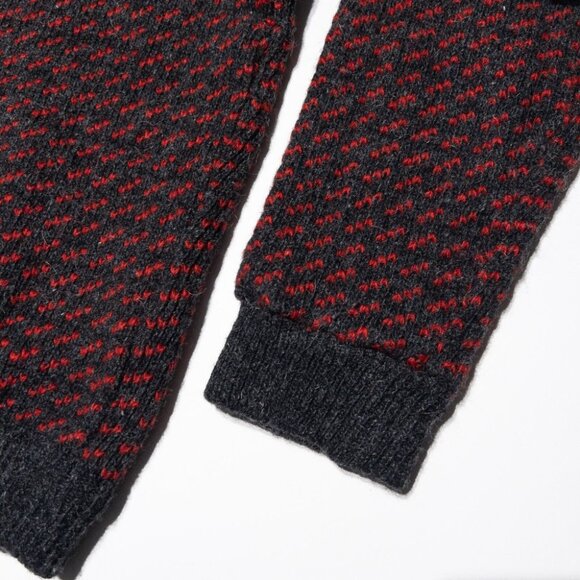Vintage L.L. Bean Birdseye Sweater Women's Large Norway Fisherman Wool Red Gray - Picture 5 of 10
